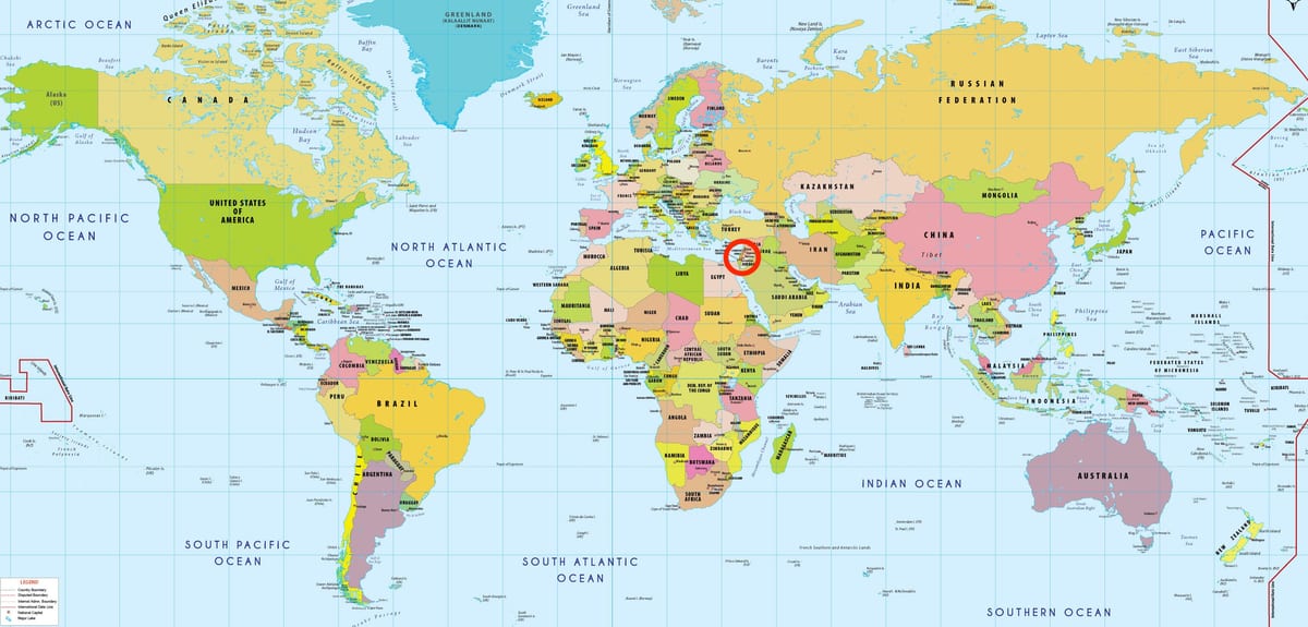 耶路撒冷在世界地图