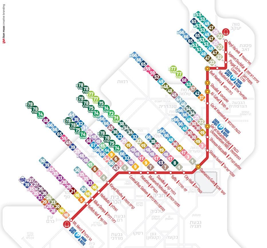 轻轨耶路撒冷地图