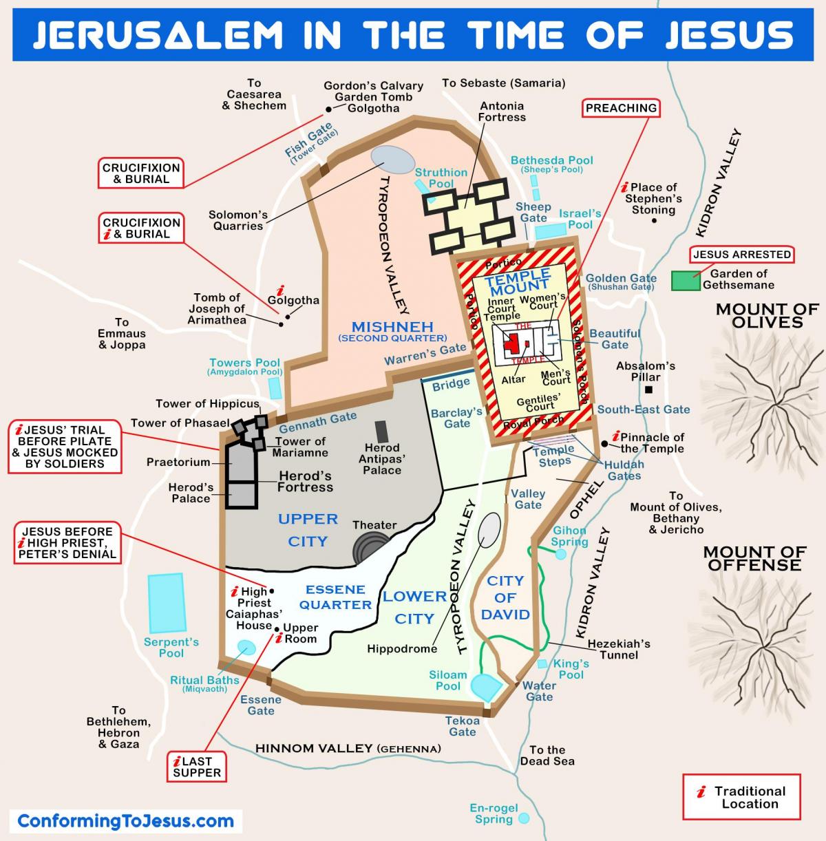 耶路撒冷在耶稣时间地图