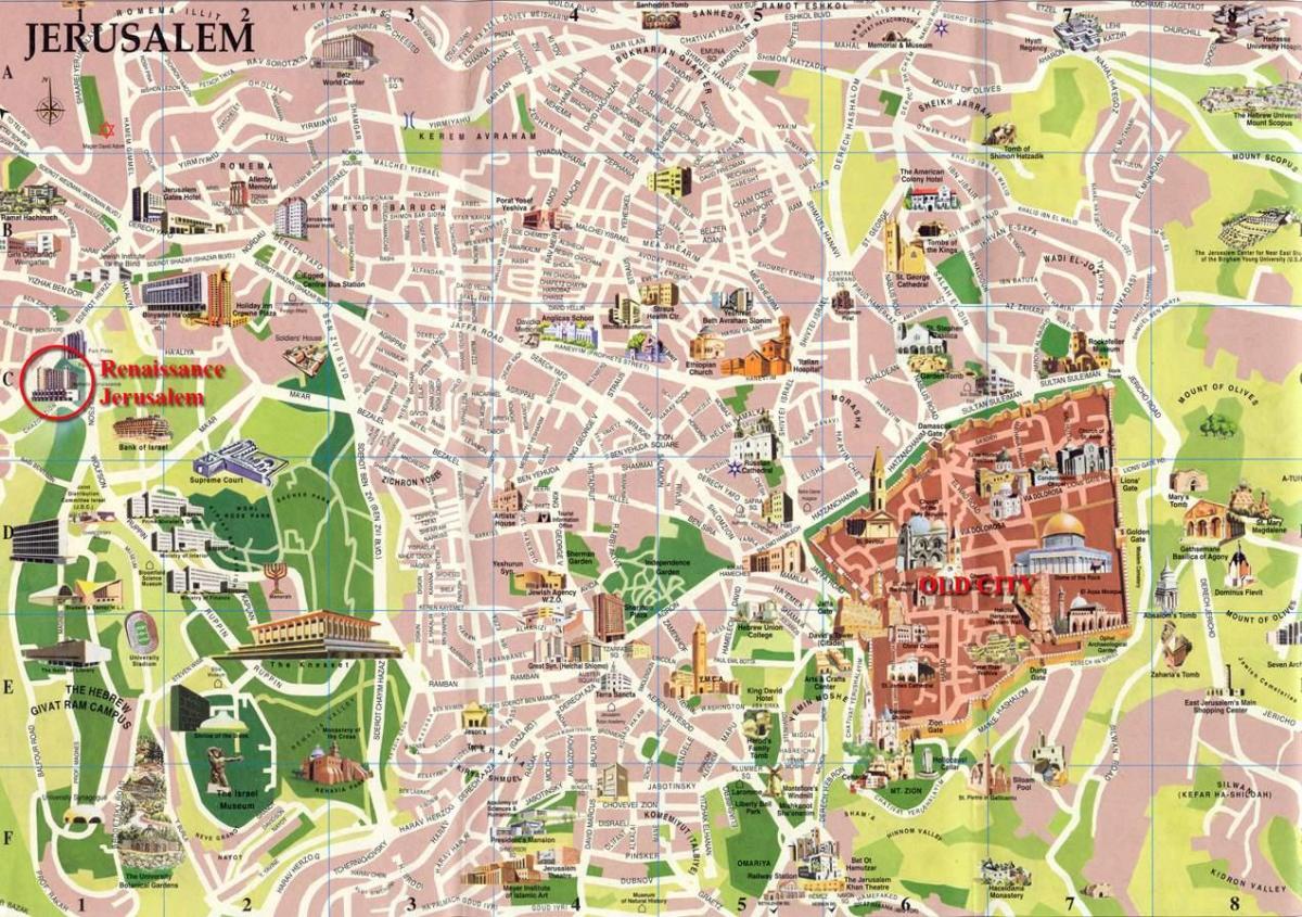街道地图耶路撒冷