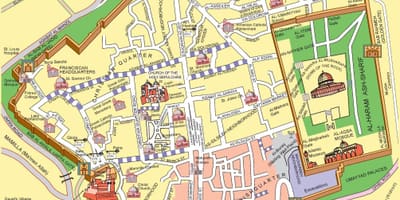 地图耶路撒冷老城市